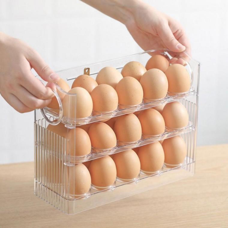 자동 폴딩 계란 보관함 정리 에그 트레이 케이스 30구