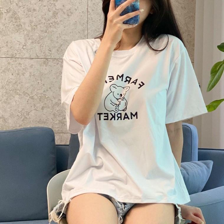 여성 반팔 캐릭터 데일리 코알라 티셔츠 귀여운