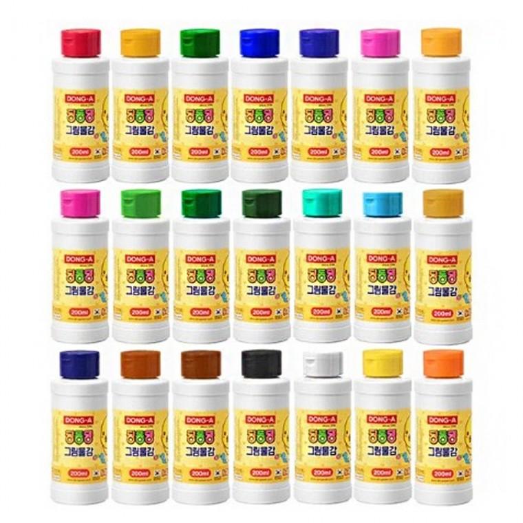 동아 미술놀이 딩동댕 물감 200ml 16color (택1) 유아동 미술용품 수성물감