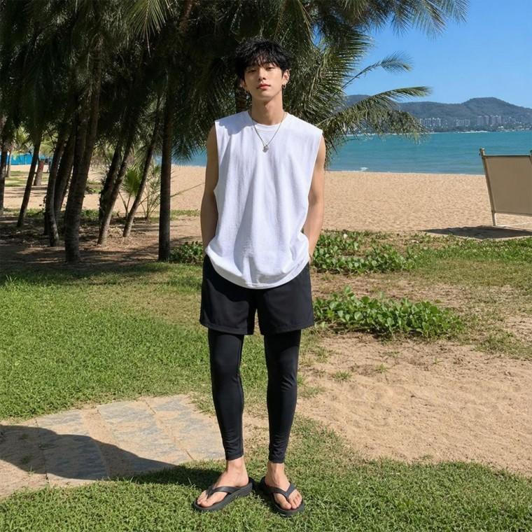 DHO 3382 남자일체형4부반바지레깅스 겨울레깅스 쿠폰 트레이닝 운동 남성 내의바지 트레이닝복 복 트레이