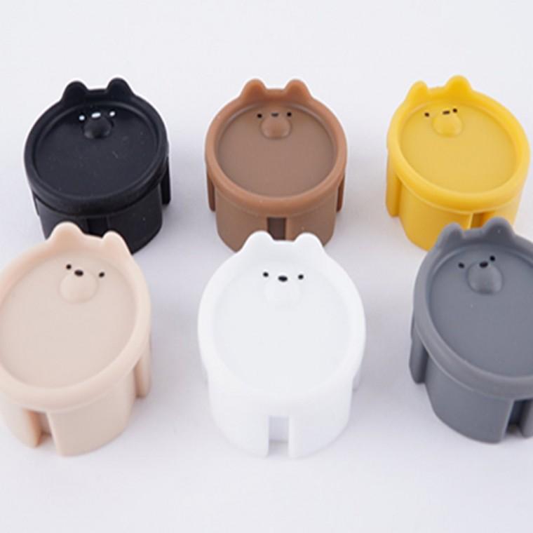 베어 캐릭터 실리콘 컨센트 마개 커버 3.9cm (컬러랜덤) 멀티탭뚜껑 콘센트덮개 콘센트홀더