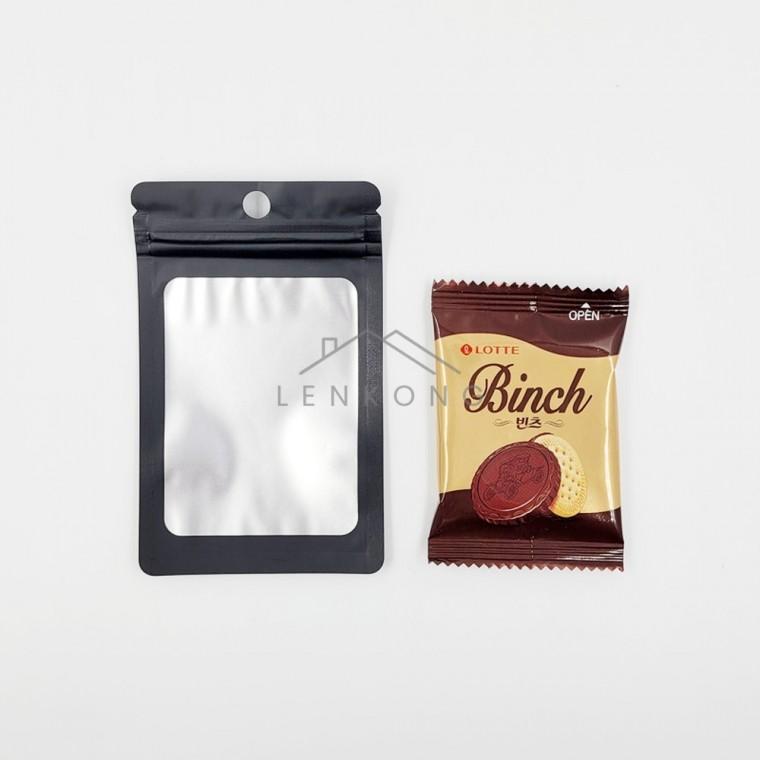 포장용 블랙 지퍼백 7.5cm X 12cm 선물포장봉투 미니지퍼백 사탕포장지 간식포장봉투 답례품봉투