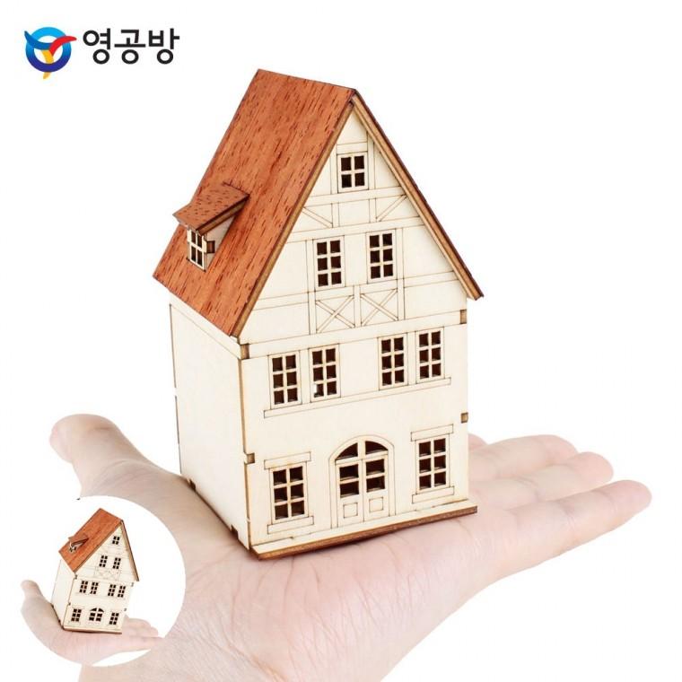 모형만들기재료 나무조립장난감 나무조립키트 목재조립장난감 목재조립키트 미니 베른 하우스 C