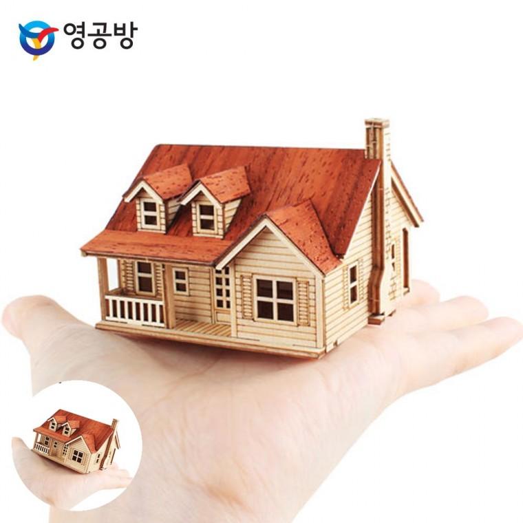목재장난감 모형만들기 나무조립장난감 어린이장난감 나무판모형만들기재료 미니 웨스턴 하우스2