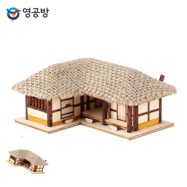 목재조립키트 목재조립 목재만들기키트 나무판모형만들기 모형집 미니 기역자 초가