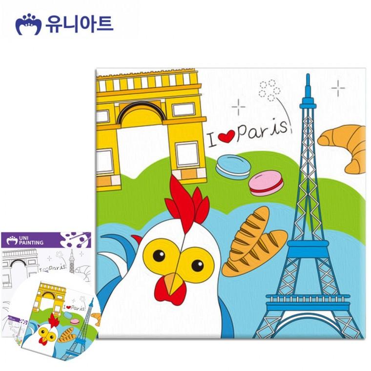 캔버스패널 그림액자 그림그리는판 캔버스액자 유화판세트 아이러브 파리 유화 그리기 세트