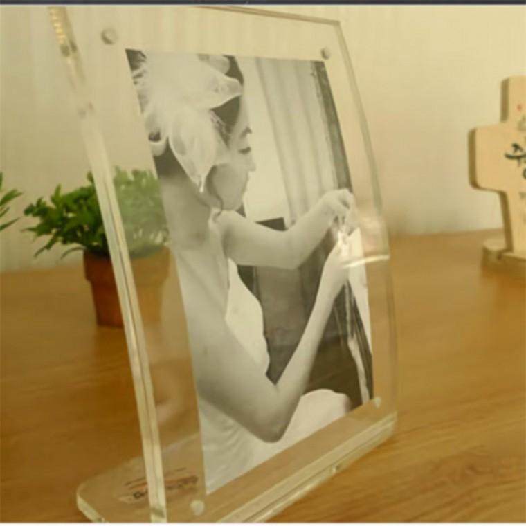 L자 커브형 자석액자 탁상용액자 투명아크릴액자 아크릴마그넷