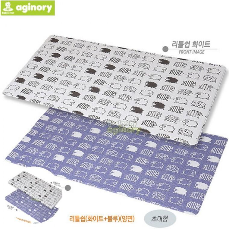 주방매트 유아바닥매트 바닥쿠션매트 아기매트 거실매트 놀이방매트 리틀쉽 화이트 블루 양면 초대형