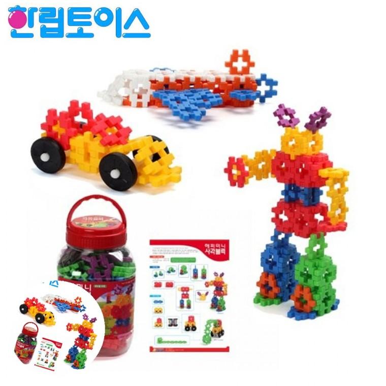 장난감블럭 유치원블록 어린이집블럭 유아블록 만들기블럭 해피 미니 사각블럭 126pcs