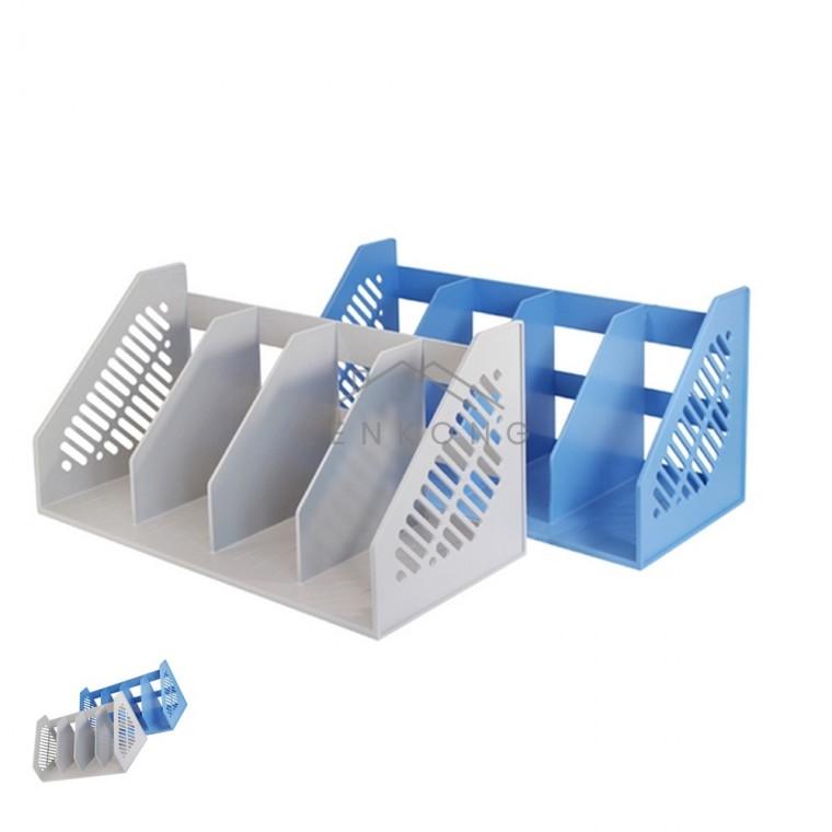 4단책꽂이 450x210x225mm 회색 책상위책꽂이 책꽂이4단 간이책꽂이 책상책꽂이 책꽂이통