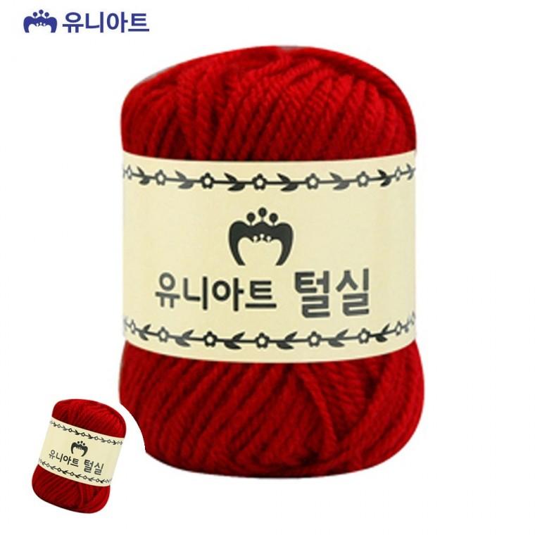 뜨개질 뜨개질실 두꺼운털실 털실 손뜨개실 지관실 빨강