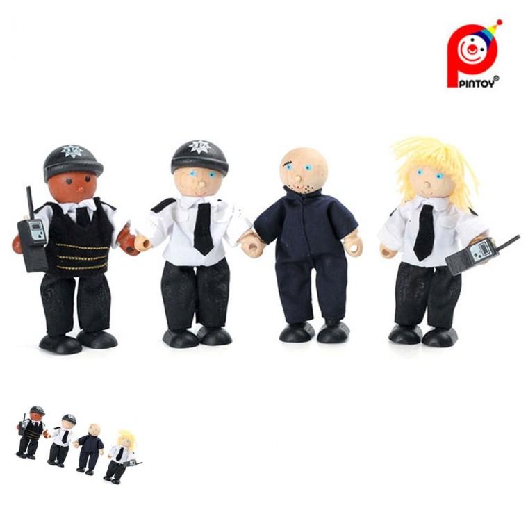 역할놀이교구 직업놀이 경찰관장난감 소근육발달장난감 역할놀이장난감 경찰관 목각인형 4종세트