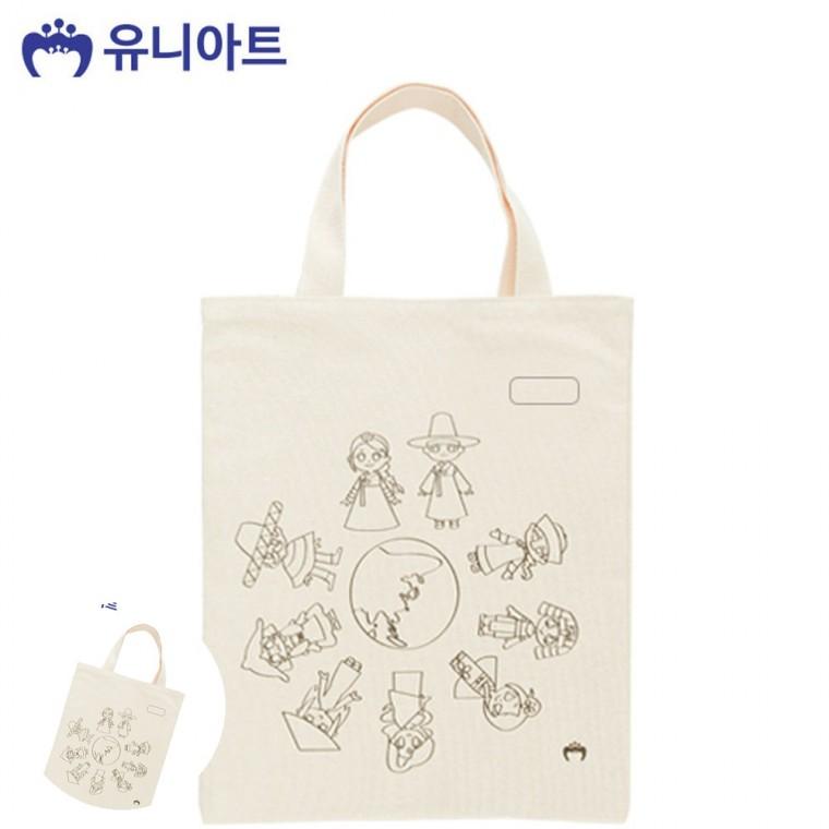 숄더백 에코백 큰숄더백 천가방숄더백 그리기가방 캔버스 그림가방 세계나라 친구들