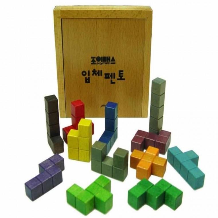 펜토미노 수준1 세트(원목) 패턴블럭 도형놀이 놀이교구 수학교구 블럭장난감