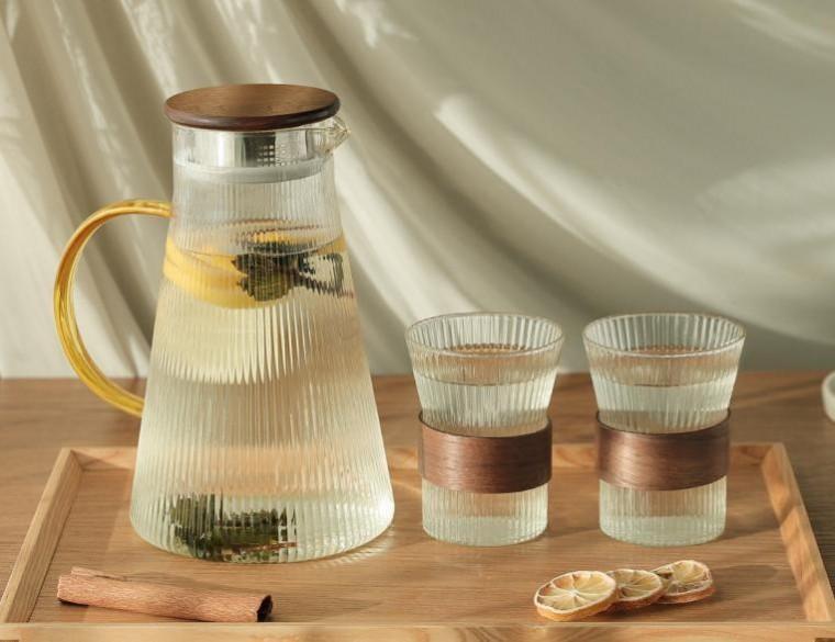 물병 1.8L 컵 310ml 2P 내열유리물병 일자컵