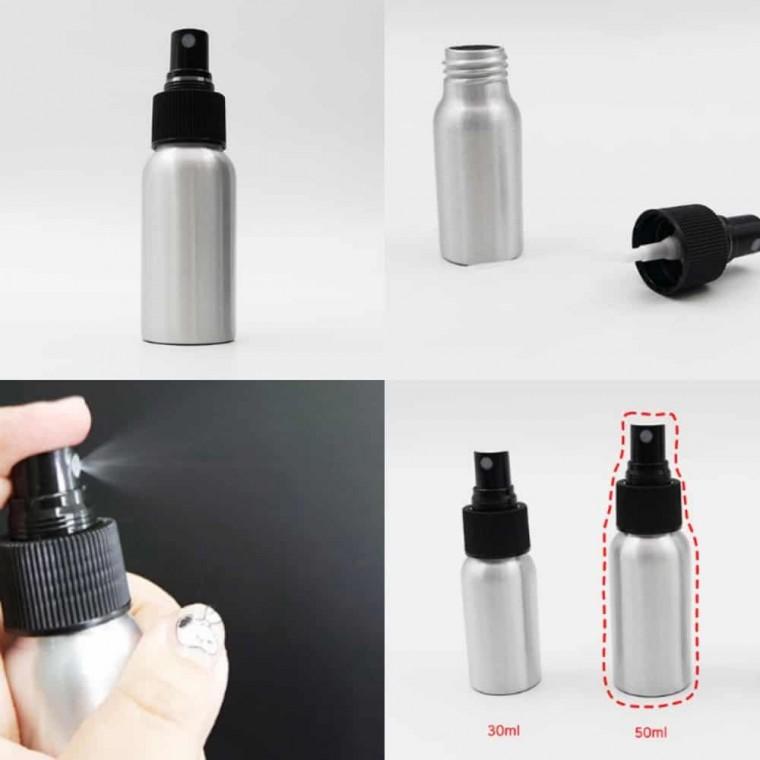 알루미늄 화장품공병 스프레이용기 50ml 안개분사공병 스프레이공병 향수공병 펌핑용기 휴대용향수병
