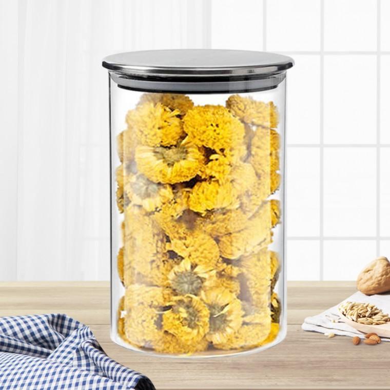 [쿠킹홈] 푸드 내열유리 밀폐용기 2p세트(8.5cm) (700ml) 밀폐유리병 내열유리병 과일청병 잼병