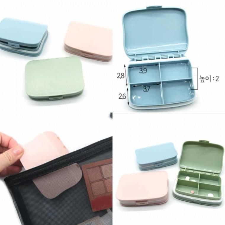 휴대용 알약통 4구 요일약통 약보관함 휴대용알약케이스 약통케이스 영양제통