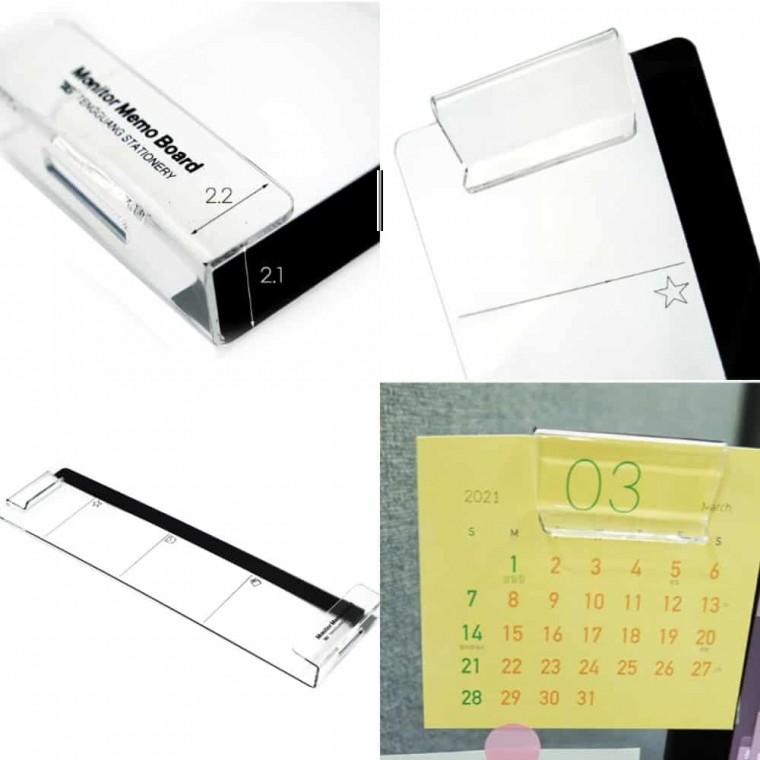 모니터 핸드폰거치 메모보드 왼쪽 컴퓨터메모보드 꼼꼼보드 모니터보드 아크릴메모보드 미니보드