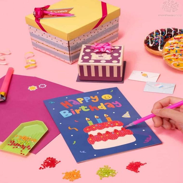 생일 보석십자수 카드 생일축하카드 보석십자수세트 축하카드만들기 비즈보석십자수 보석자수
