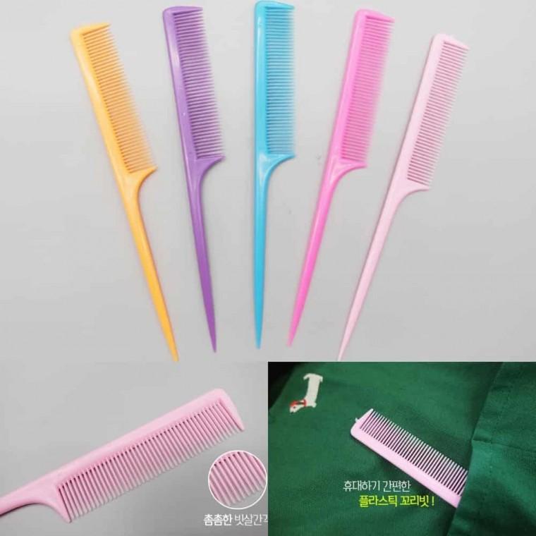 플라스틱 꼬리빗 고급꼬리빗 아이롱꼬리빗 미용꼬리빗 가르마빗 빽콤꼬리빗