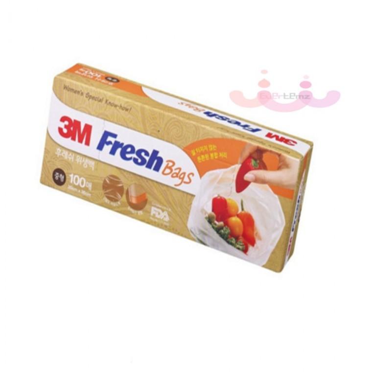 3M 위생백 중형 25x35cm 100P 위생비닐팩 소분봉투 비닐봉지