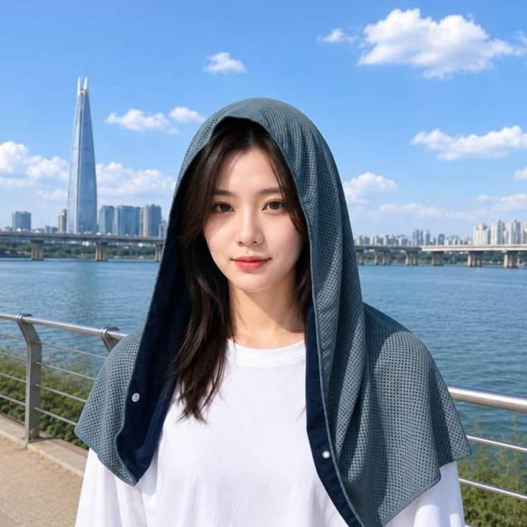 스포츠 쿨링 후드 두건 레저 냉감 후드 두건 여름 등산수건 스포츠수건