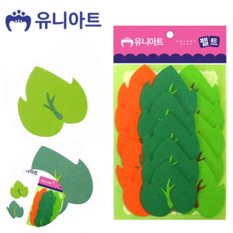 아동미술만들기 공예재료 만들기취미 만들기체험 어린이만들기 펠트 잎사귀 소 70x70mm 15pcs
