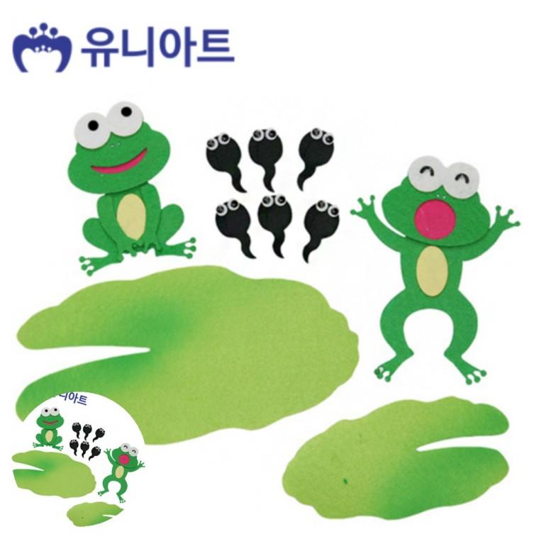어린이만들기 미술놀이 아동미술만들기 초등학생만들기 미술교육 펠트 개구리 세트