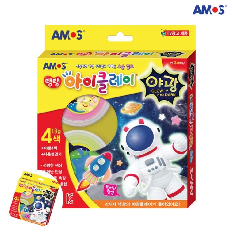 클레이놀이 클레이만들기 컬러점토 클레이점토 찰흙놀이 탱탱 아이클레이 야광 야광클레이 4색