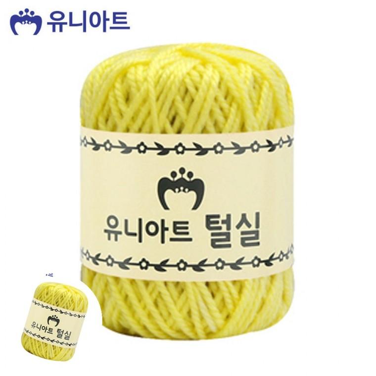손뜨개실 뜨개실 두꺼운털실 뜨개질실 털실 지관실 연노랑