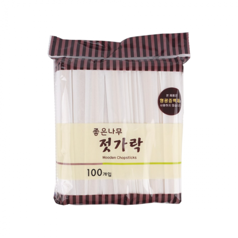 개별종이포장 나무젓가락(100p) 일회용 나무젓가락 위생나무젓가락 업소용젓가락 일회용수저