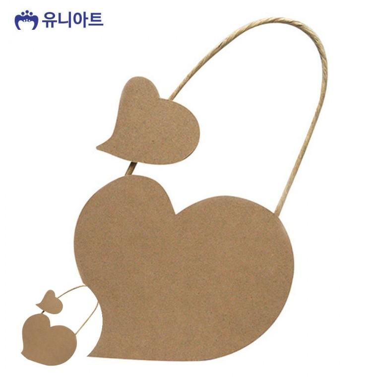 미술교육 유아만들기 초등학생만들기 공예재료 미술만들기 우드 방문걸이 쌍하트