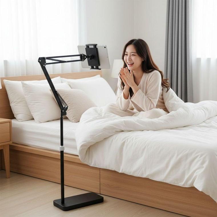 휴대폰 스탠드 거치대 높이조절 암형 소파 침대 바닥 주방스탠드 식탁거치대 인강시청거치
