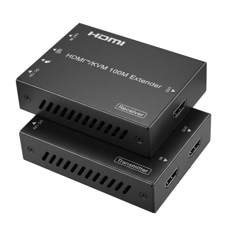 HDMI KVM 리피터 송수신기 CAT6/6a FHD 1080P 영상 전송 키보드 마우스연결