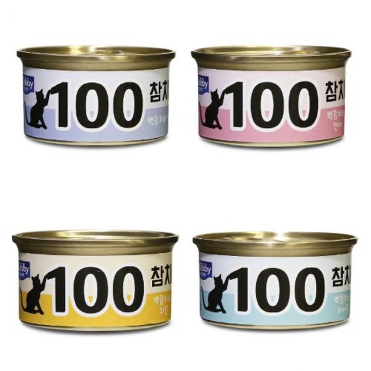 테비 100참치 고양이캔 4종콤보80gX24개(1박스)