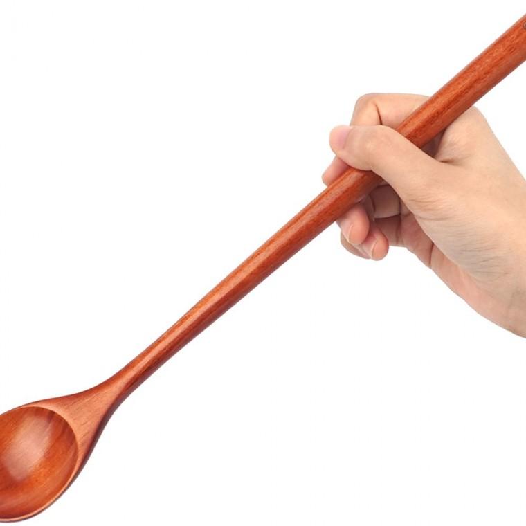 긴스푼 커피스푼 프라이팬 주방 원목 튼튼한 33cm 내열 국자 조리 튀김 저음식