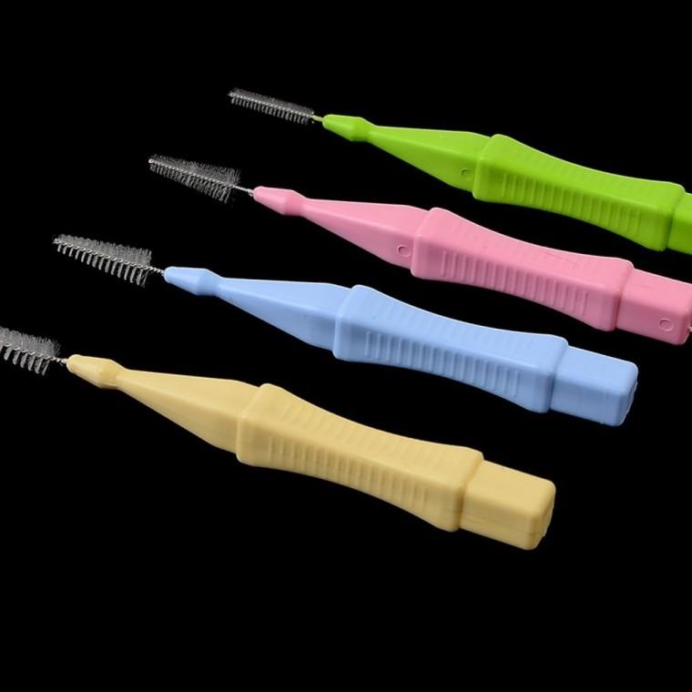 치간칫솔 일자형 구강 세정 치아 위생 플라그 솔이쑤시개 치간 사이 칫솔 4P