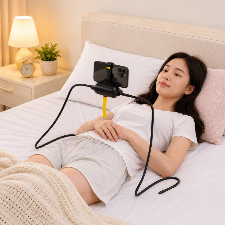 [GS마켓] 스파이더 스마트폰 거치대 누워서 보는 침대 휴대폰 클램프 거치대