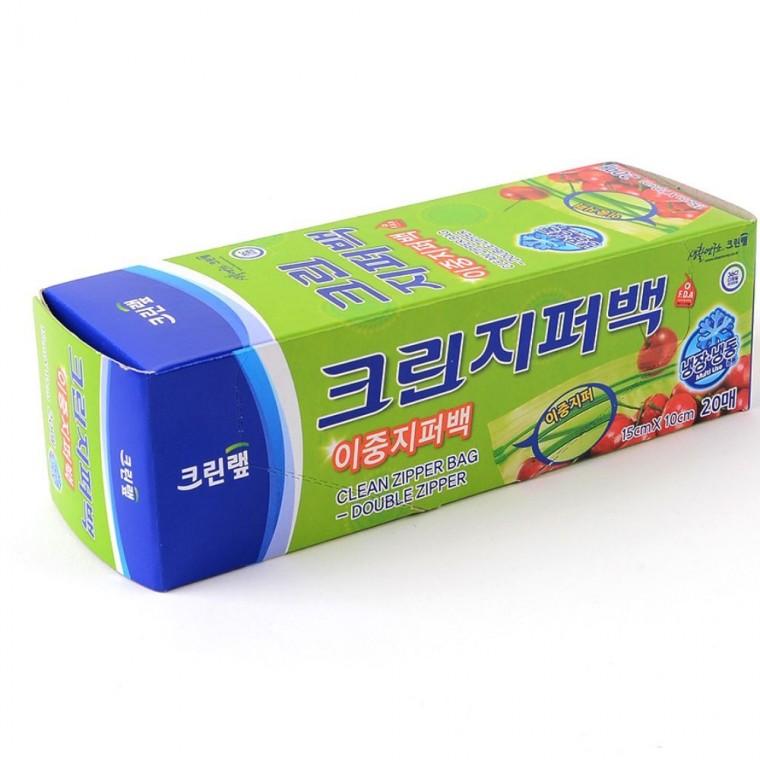 일회용 이중 지퍼백 밀봉 비닐백 소형 음식물 신선도 위생보관 20매입 냉동
