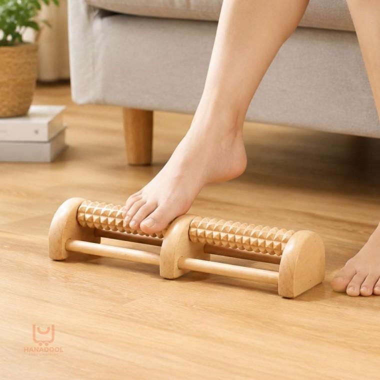 나무 발 건강 마사지기 공기압마사지기 지압풋롤러 발바닥마사지기
