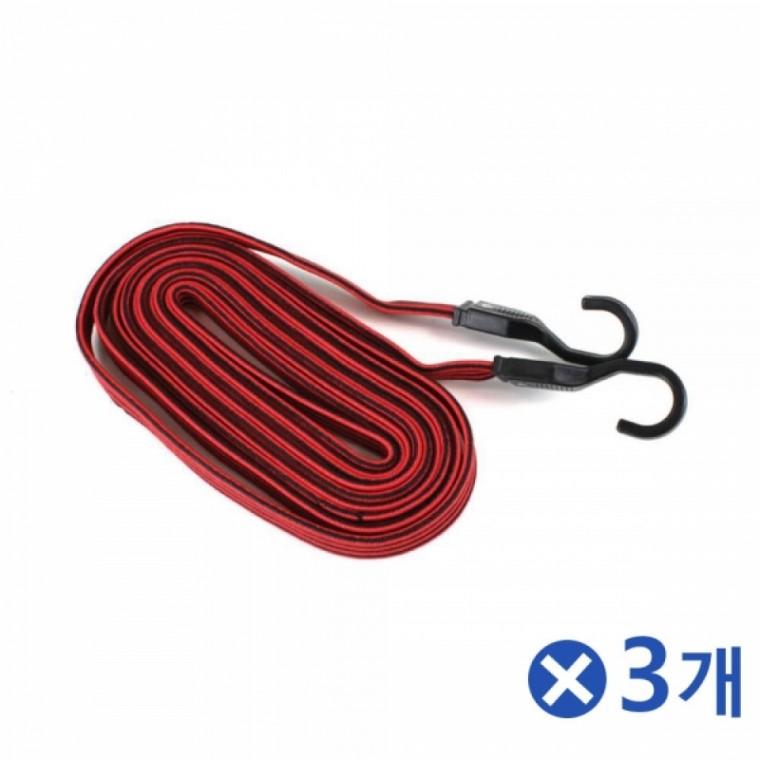 후크일체형 오토바이로프 4M 짐받이끈 3개-색상랜덤
