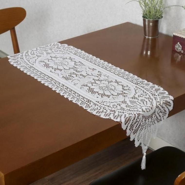 테이블 주방러너 33x114cm 러너 화이트 레이스