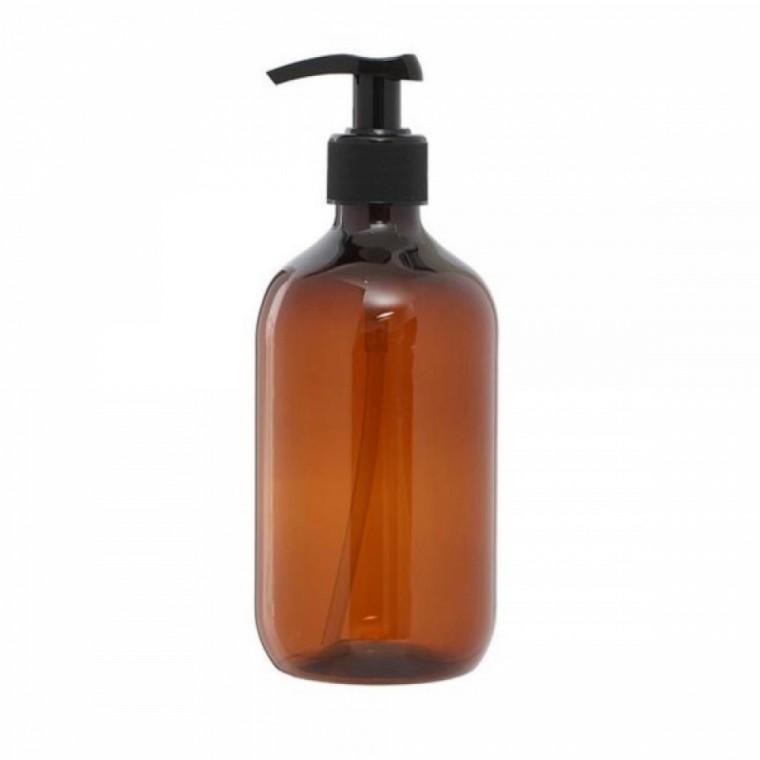 베이직 반투명 원통 샴푸용기 500ml-브라운 샴푸공병