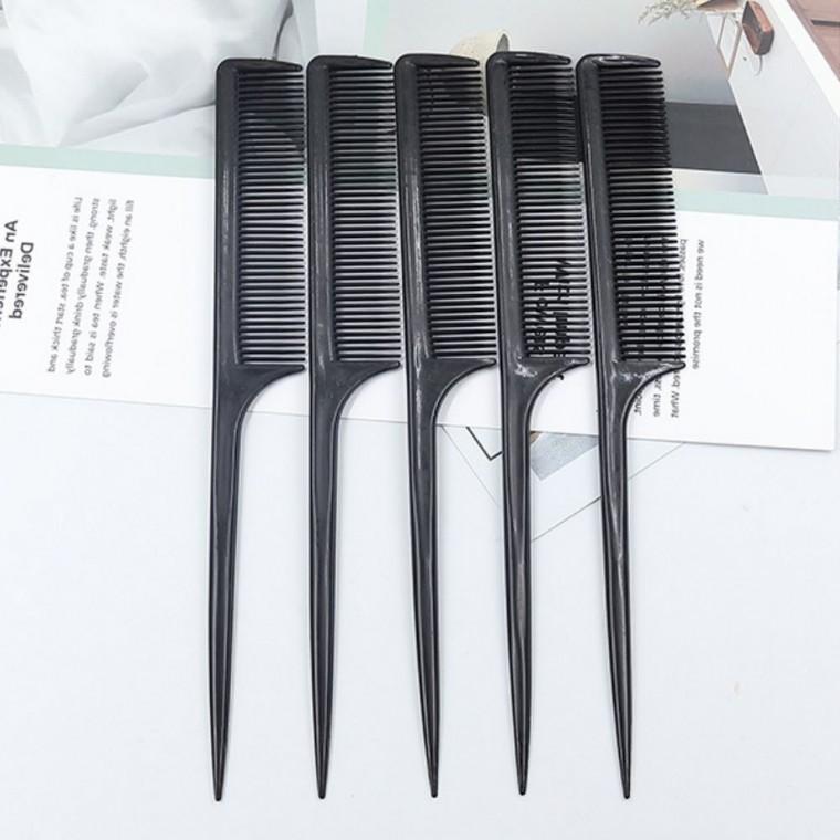 블랙 미용 꼬리빗 다용도 가르마 얇은빗 앞머리 커트 헤어 브러시