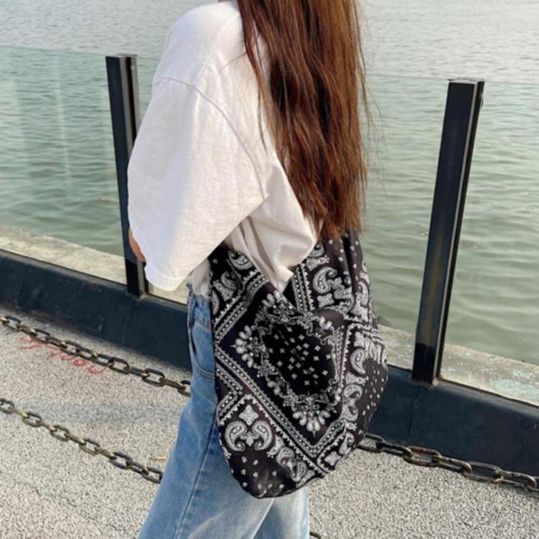 여성 페이즐리 패턴 에코백 숄더백 가방 보부상 버킷백