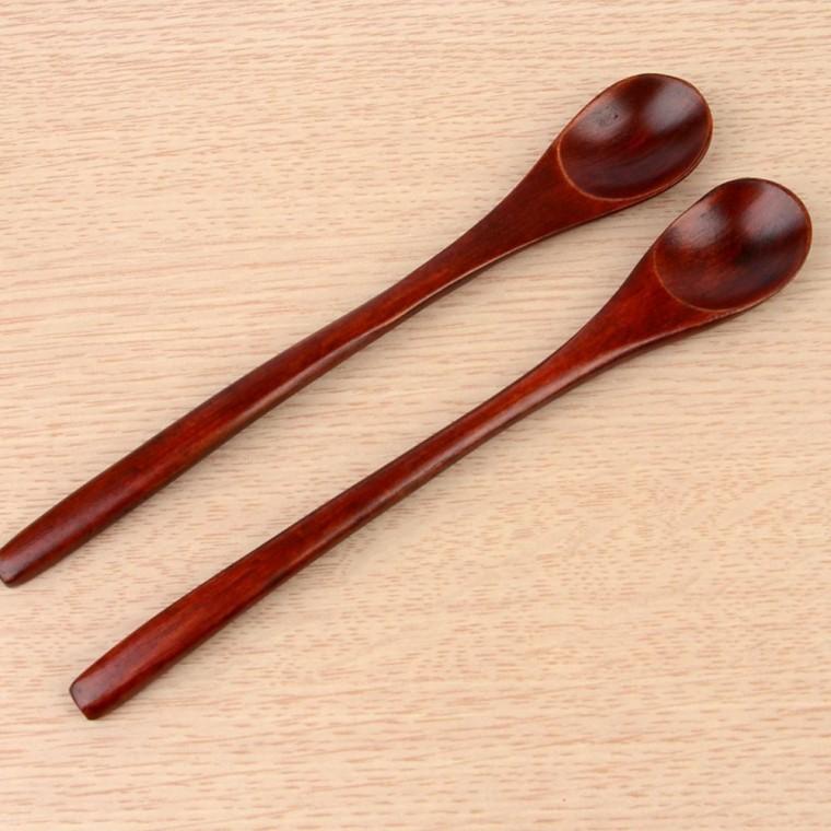 커피스푼 긴스푼 2P 음료 카페 젓는 긴숟가락 원목 커피 옻칠 막대 나무