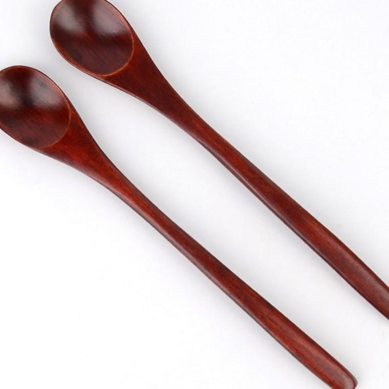 커피스푼 긴스푼 나무 옻칠 음료 원목 2P 긴숟가락 카페 젓는 막대 커피
