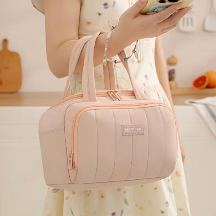 파스텔 누빔 런치백 여성 도시락가방 보온 보냉 도시락백 피크닉