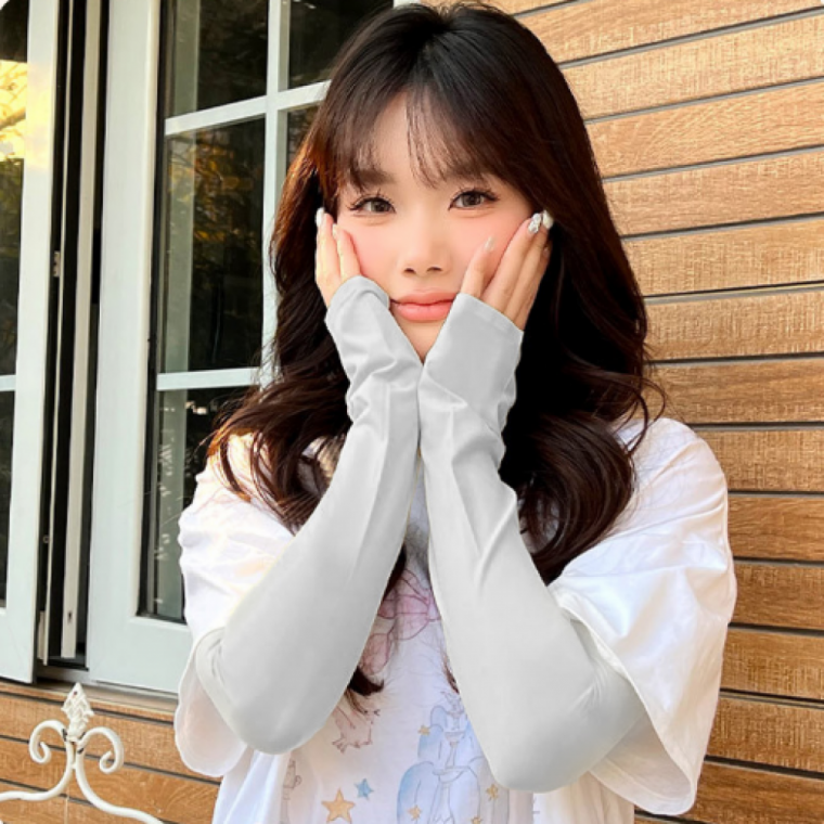 얇은 실키 팔토시 아이스 쿨링 냉감 UV차단 골프 라이딩 여름용